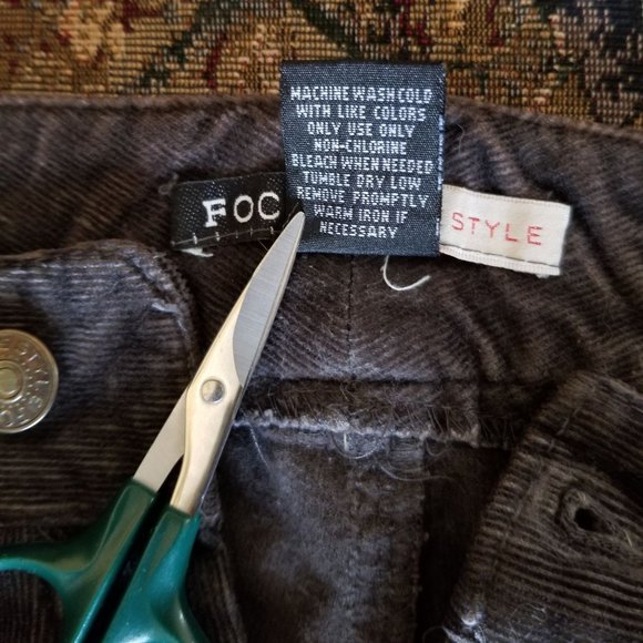 Vintage 90s, needle cord, fine corduroy pants, 4 pockets, Focus, L, gray - Picture 11 of 11